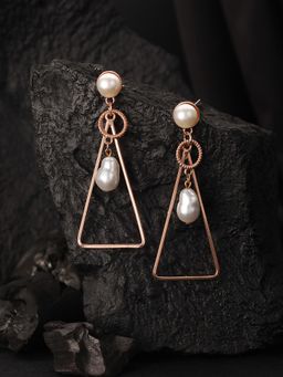 Jazz and Sizzle - White Brass Pearl Earrings