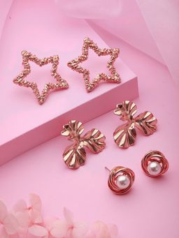Jazz and Sizzle - White Brass Pearl Earrings (Pack of 3)