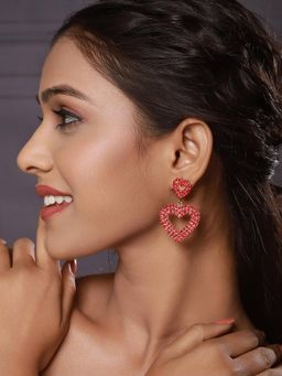 Jazz and Sizzle - Red Brass Earrings