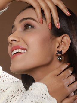 Jazz and Sizzle - Black Brass Earrings