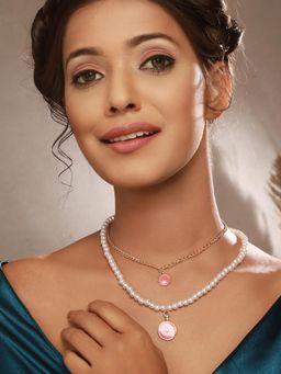 Jazz and Sizzle - White Brass Pearl Necklace