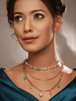Jazz and Sizzle - Multi-Color Brass Pearl Necklace