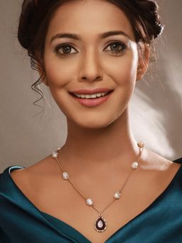 Jazz and Sizzle - White Brass Pearl Necklace