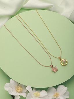 Jazz and Sizzle - Gold Brass Statement Necklace (Pack of 2)