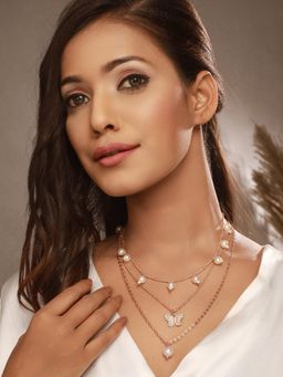 Jazz and Sizzle - White Brass Pearl Necklace