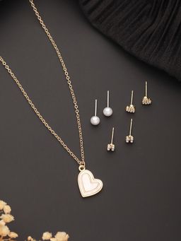 Jazz and Sizzle - Rose Gold Brass Statement Necklace With Earrings