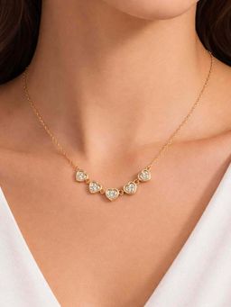 ZAISHA - White Stainless Steel White Stones Necklace