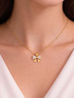 ZAISHA - White Stainless Steel White Stones Necklace