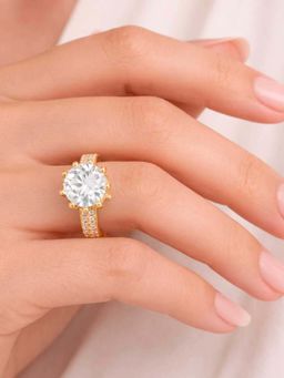 ZAISHA - White Stainless Steel White Stones Ring