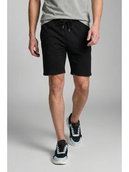 Nobero - Men Zip Pocket Regular Fit Solid Black Shorts
