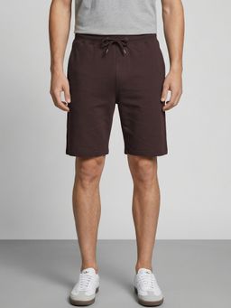 Nobero - Men Zip Pocket Regular Fit Solid Brown Shorts