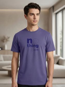 Nobero - Purple Men's Premium Typography Printed Regular T-Shirt