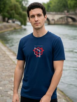 Nobero - Blue Men's Premium Graphic Printed Regular T-Shirt