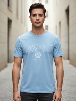 Nobero - Aqua Men's Premium Typography Printed Regular T-Shirt