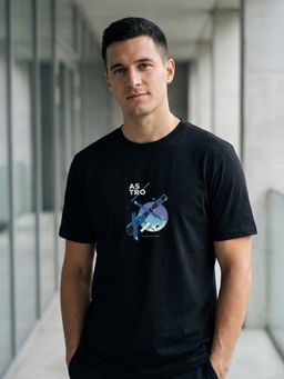 Nobero - Black Men's Premium Graphic Printed Regular T-Shirt