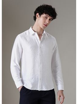 Banana Club - White Plain Crushed Satin Shirt