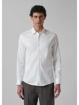 Banana Club - Greek White Plain Satin Shirt