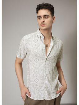 Banana Club - White Geometric Print Shirt