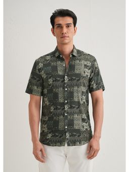 Banana Club - Green Geometric Print Shirt
