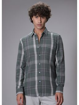 Banana Club - Dobby Check Olive Green Shirt