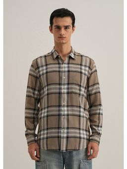Banana Club - Brown Dobby Check Stone Shirt
