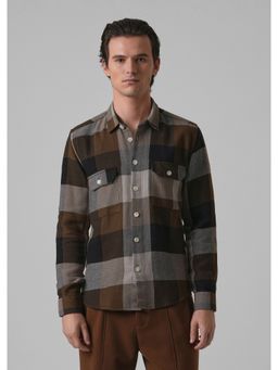 Banana Club - Dusky Brown Brushed Cotton Check Shirt