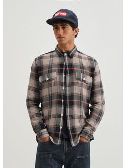 Banana Club - Grey Brushed Cotton Check Shirt