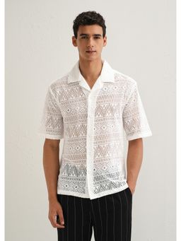 Banana Club - Cloud White Crochet Shirt