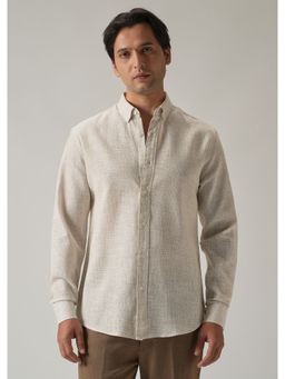 Banana Club - Ecru Beige Blended Linen Shirt