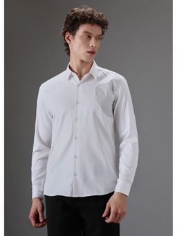 Banana Club - White Symmetric Foil Designer Shirt