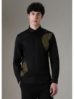Banana Club - Black Symmetric Foil Designer Shirt