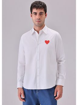 Banana Club - Valentine Heart White Cotton Shirt