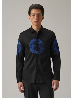 Banana Club - Black Dragon and Phoenix Embroidery Designer Shirt