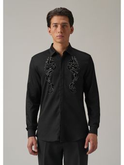 Banana Club - Black Serpentine Dragon Handwork Designer Shirt