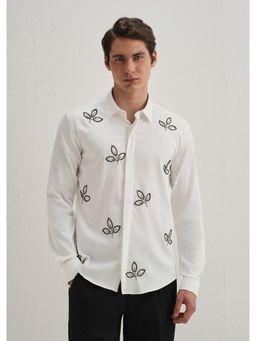 Banana Club - White Handcrafted Designer Shirt