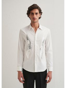 Banana Club - White Metallic Flare Designer Shirt