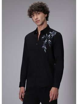 Banana Club - Bamboo Embroidery Black Designer Shirt