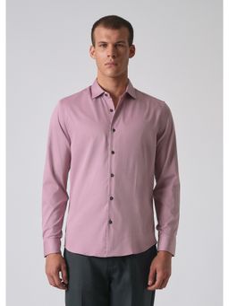 Banana Club - Nude Mauve Cotton Stretch Plain Shirt