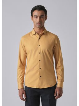 Banana Club - Mustard Cotton Stretch Plain Shirt