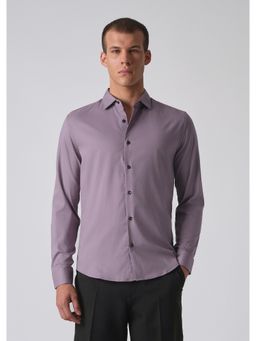 Banana Club - Purple Cotton Stretch Plain Shirt