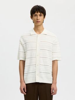 SELECTED HOMME - Organic Cotton Half Sleeves White Shirt