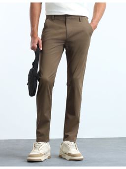 Flying Machine - Men's Slash Slim Tapered Fit Twill Brown Trousers