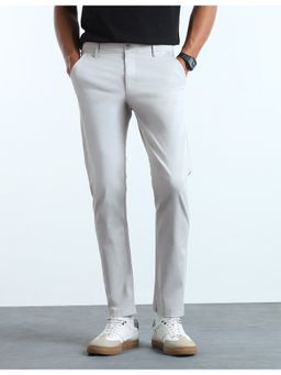 Flying Machine - Men's Slash Slim Tapered Fit Twill Grey Trousers