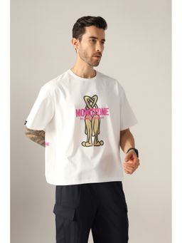 MONOTONE - White Looped Together T-Shirt