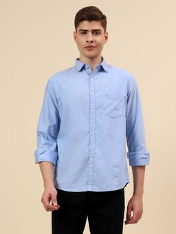 Cantabil - Men'S Breathable and Soft with Blue Color Casual Shirt