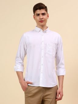 Cantabil - Men'S Breathable and Soft with White Color Casual Shirt