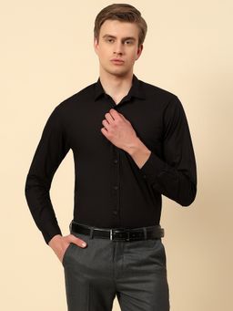 Cantabil - Men'S Breathable and Black Soft Color Formal Shirt