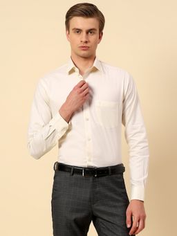 Cantabil - Blue Men's Breathable and Soft Cream Color Formal Shirt