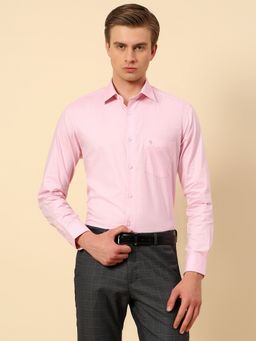 Cantabil - Blue Men's Breathable and Soft Pink Color Formal Shirt