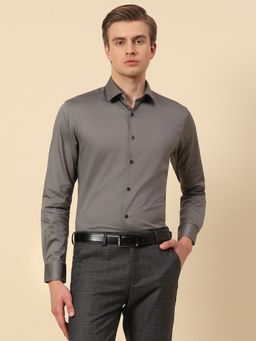 Cantabil - Grey Men's Breathable and Soft Color Formal Shirt